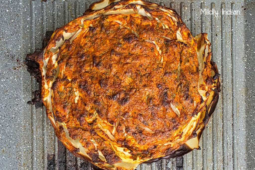 grilled tandoori cabbage steaks.