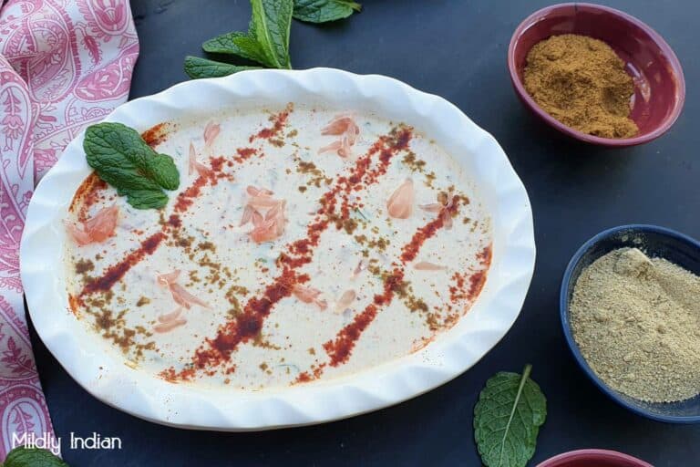 Bablimas raita spiced pomelo yogurt. Mildly Indian