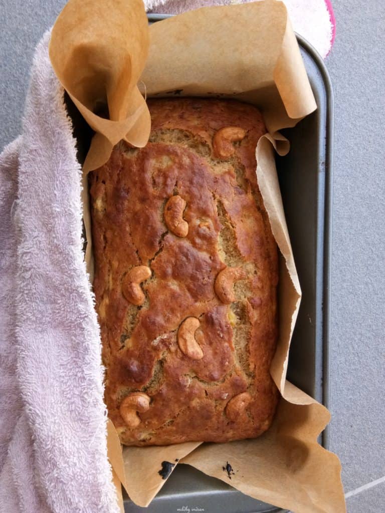 banana bread - wholewheat, eggless, butterless