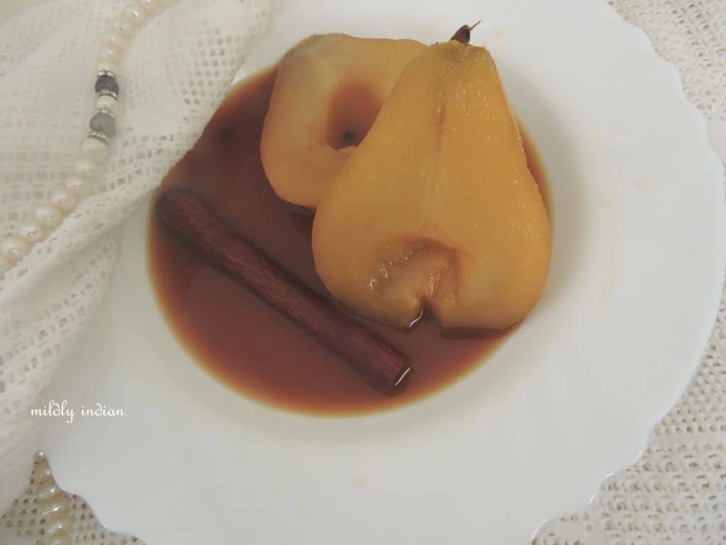 Citrus poached pear with no sugar added