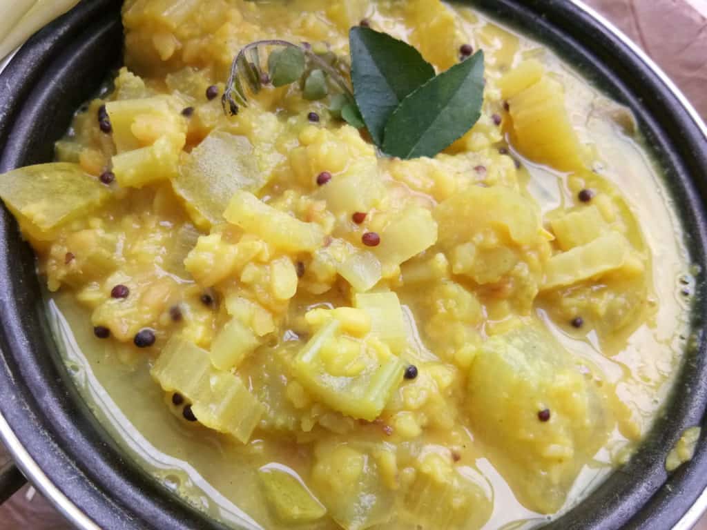Celery Kootu curry from Kerala fusion cuisine Mildly Indian