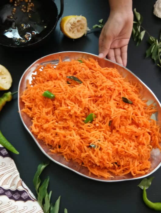 South indian style carrot salad