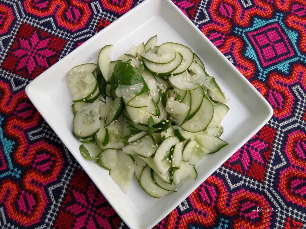 Japanese Cucumber salad with sesame seed