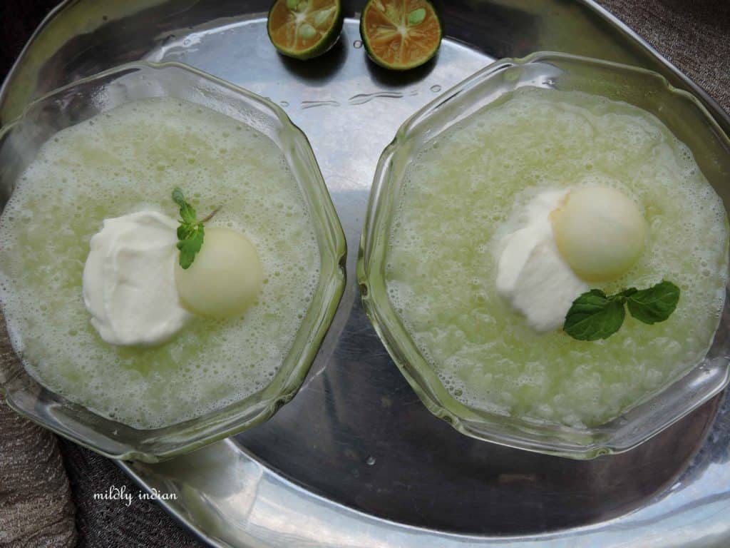 champagne honey melon chilled soup