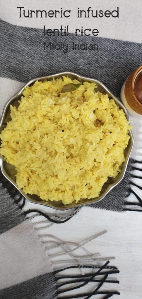 Turmeric infused rice lentil pongal