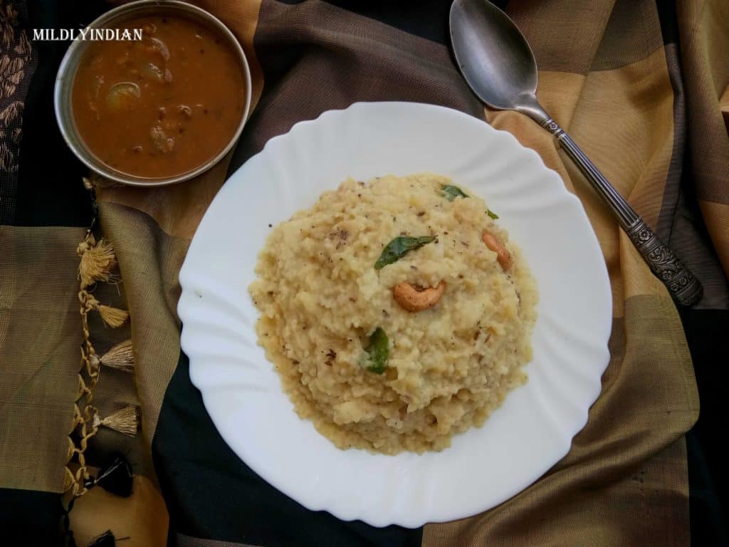 Thinai Kara Pongal onepot foxtail millet recipe Mildly Indian