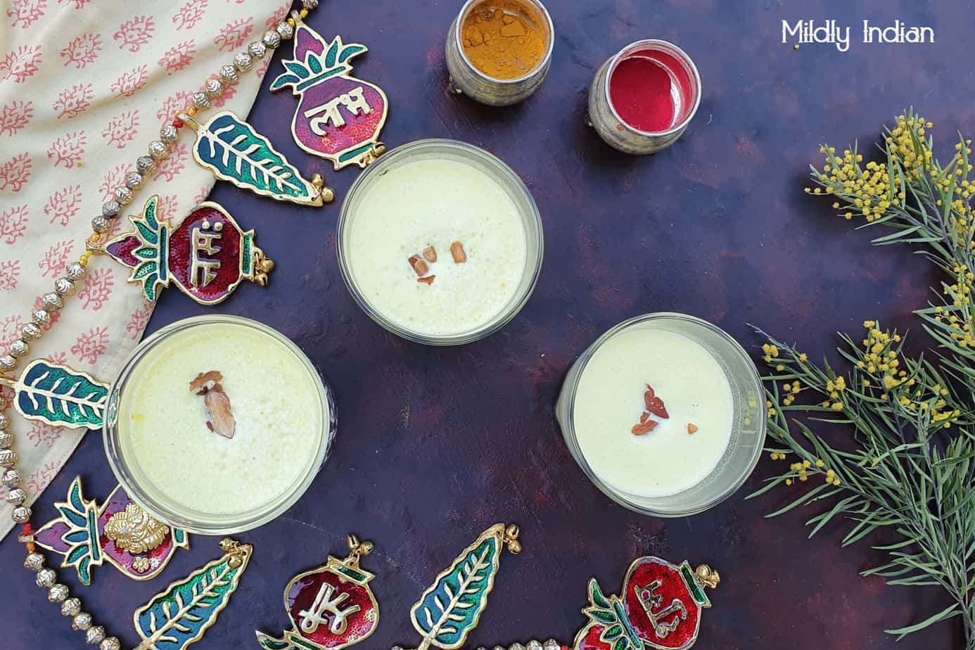 Cups of kesar doodh.