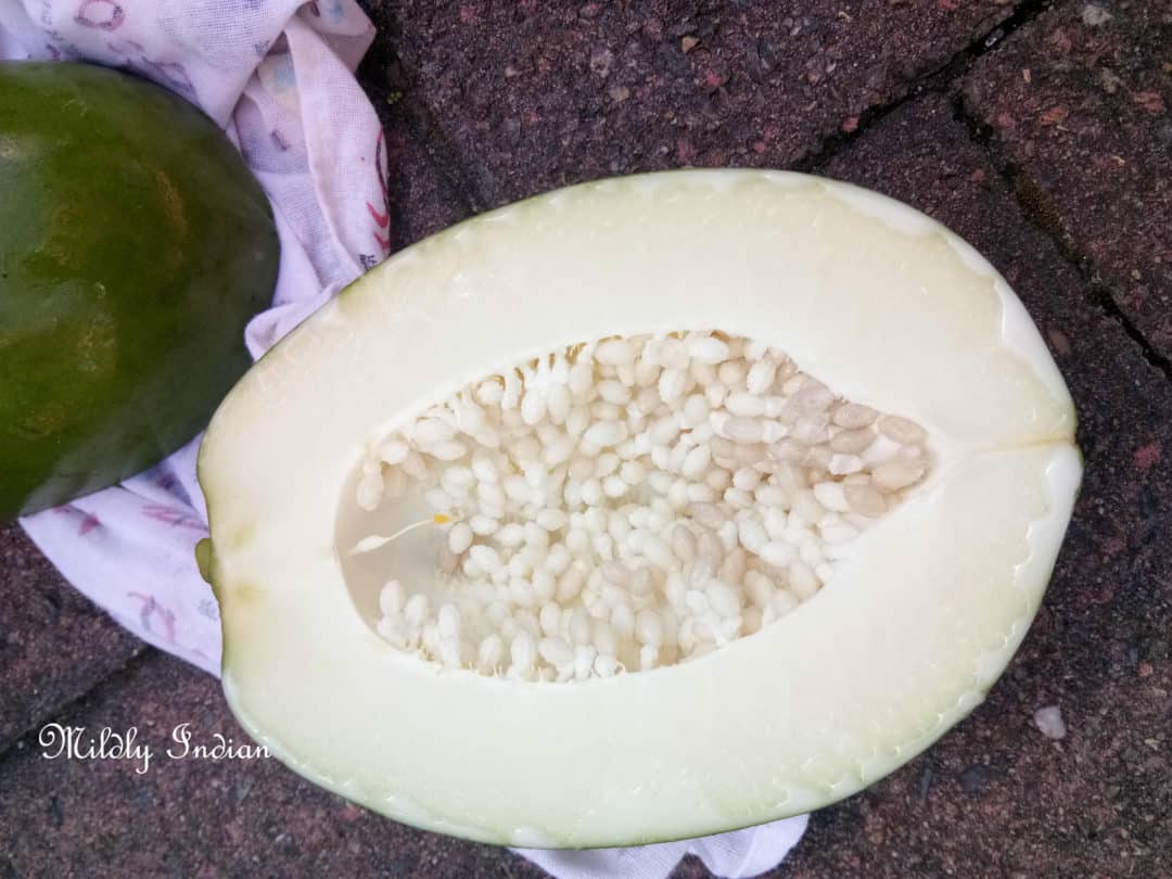 Raw papaya erisherry, a coconut free recipe Mildly Indian