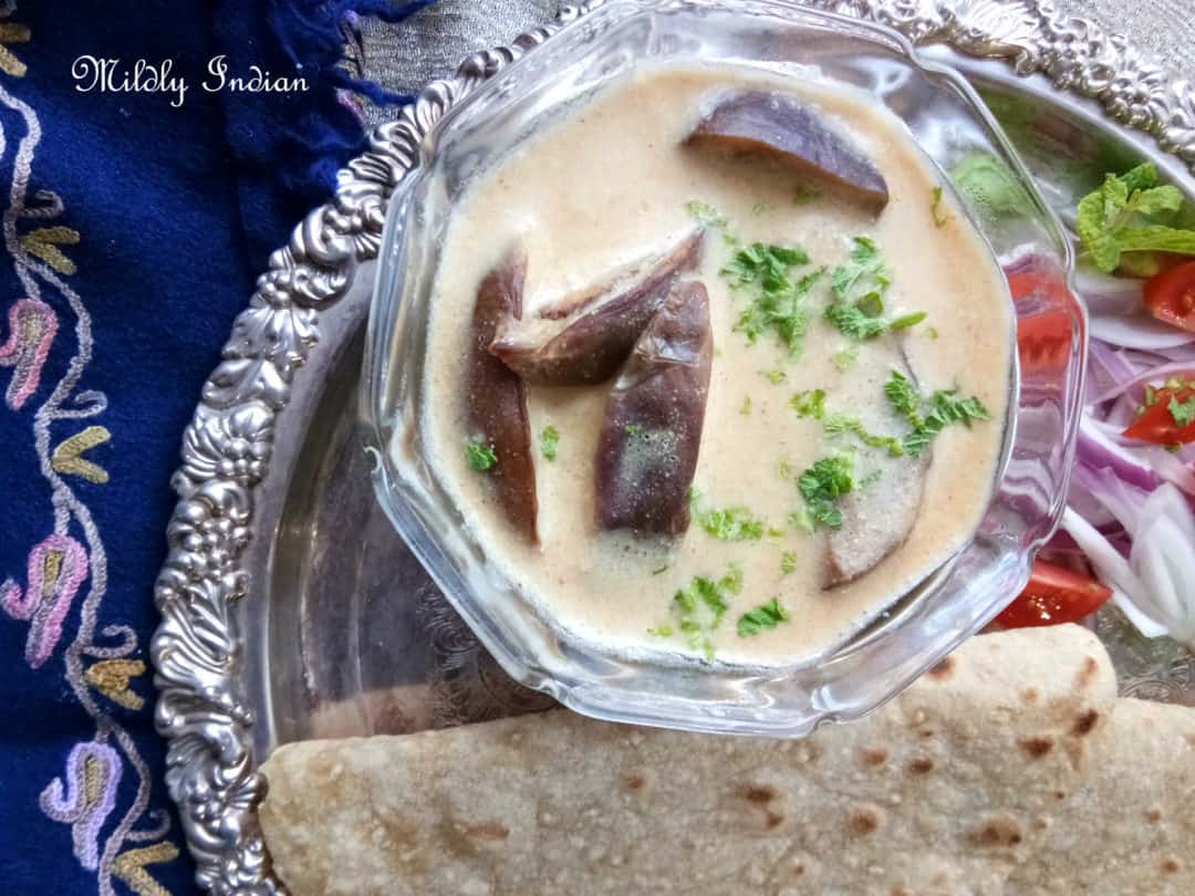 Kashmir Eggplant in yogurt sauce