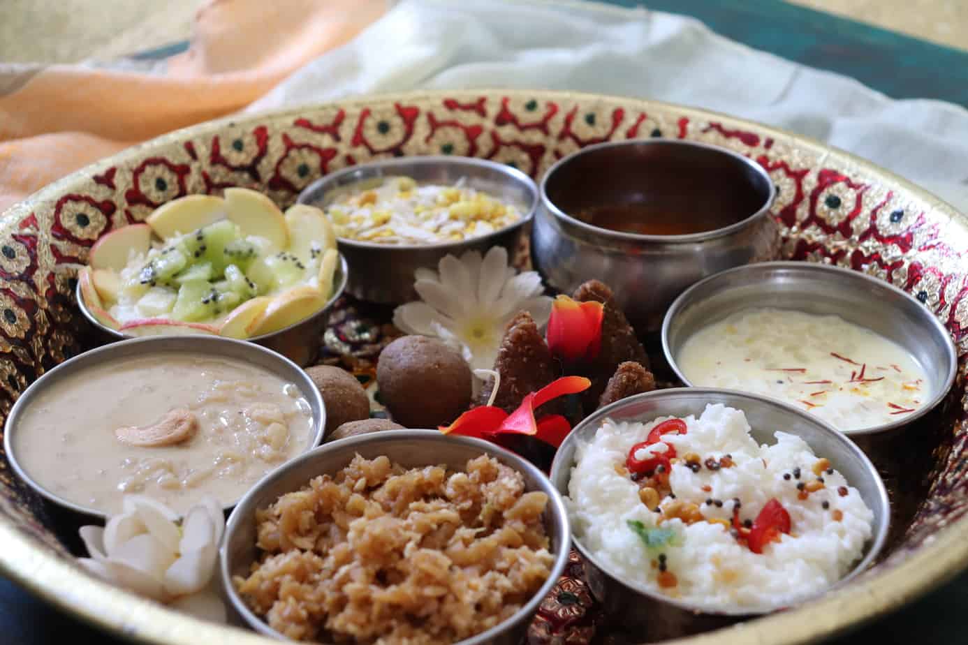 Aval thali rice flakes recipes for Janmashtami Mildly Indian