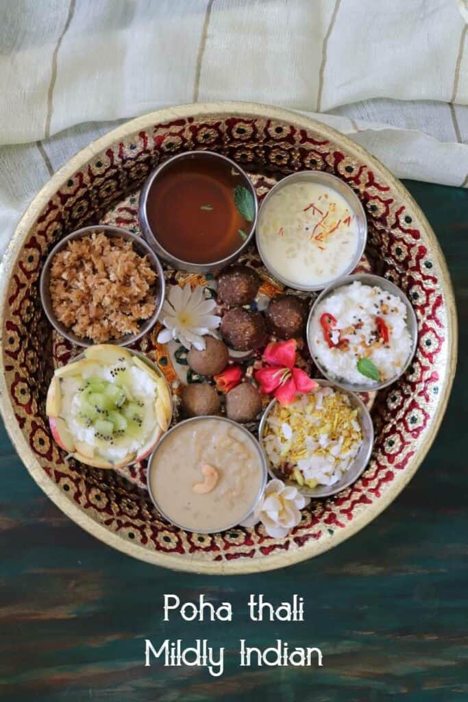 Poha thali for Janmashtami