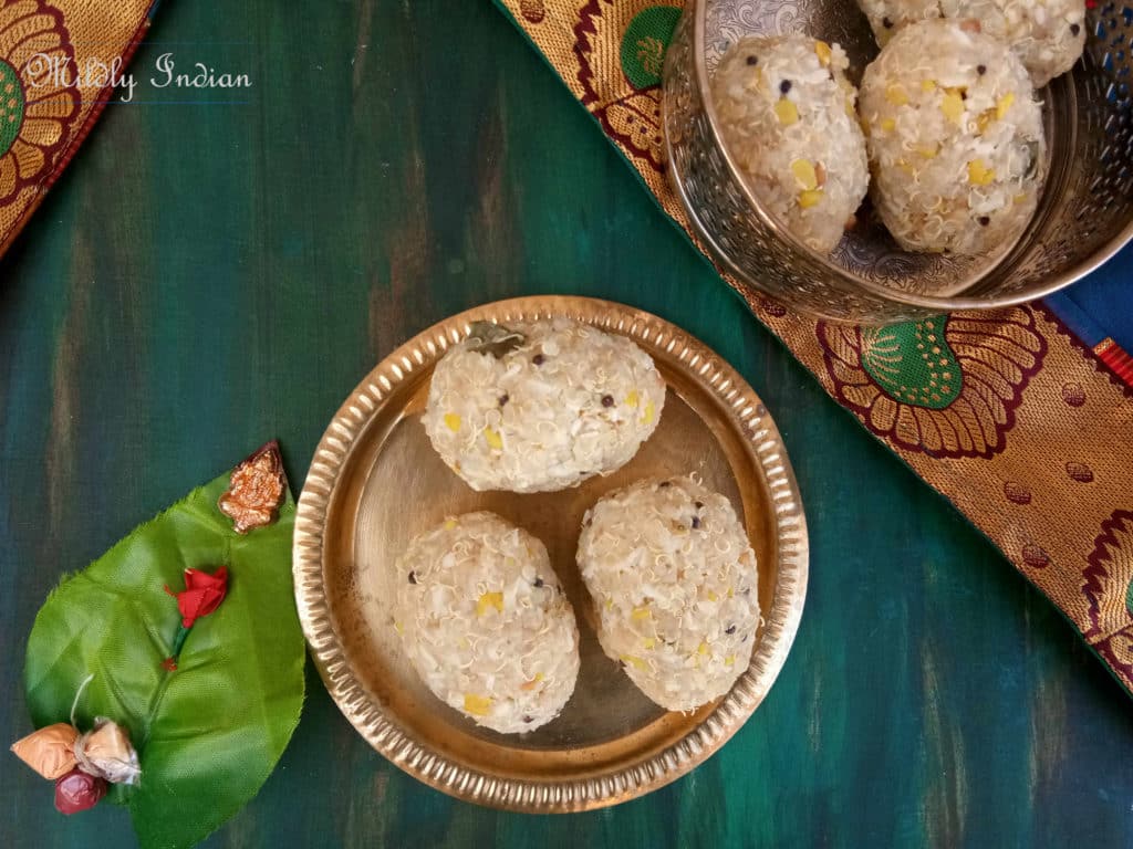 Quinoa pidi kozhakattai steamed dumplings Mildly Indian