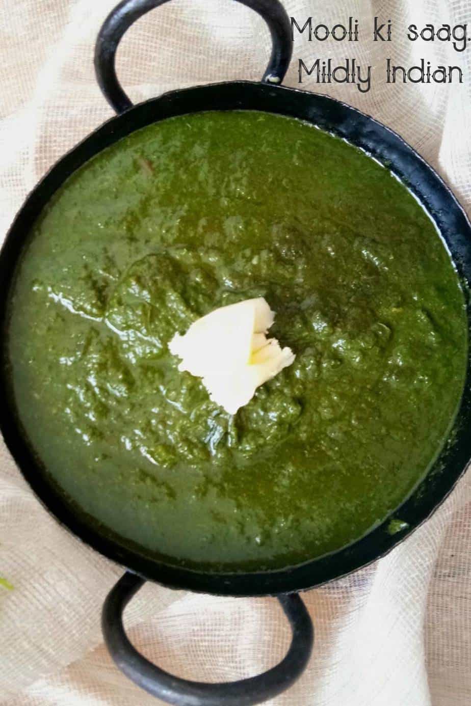 Mooli ki saag braised radish leaves Mildly Indian