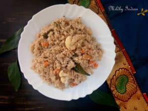 upma with farro and vegetables