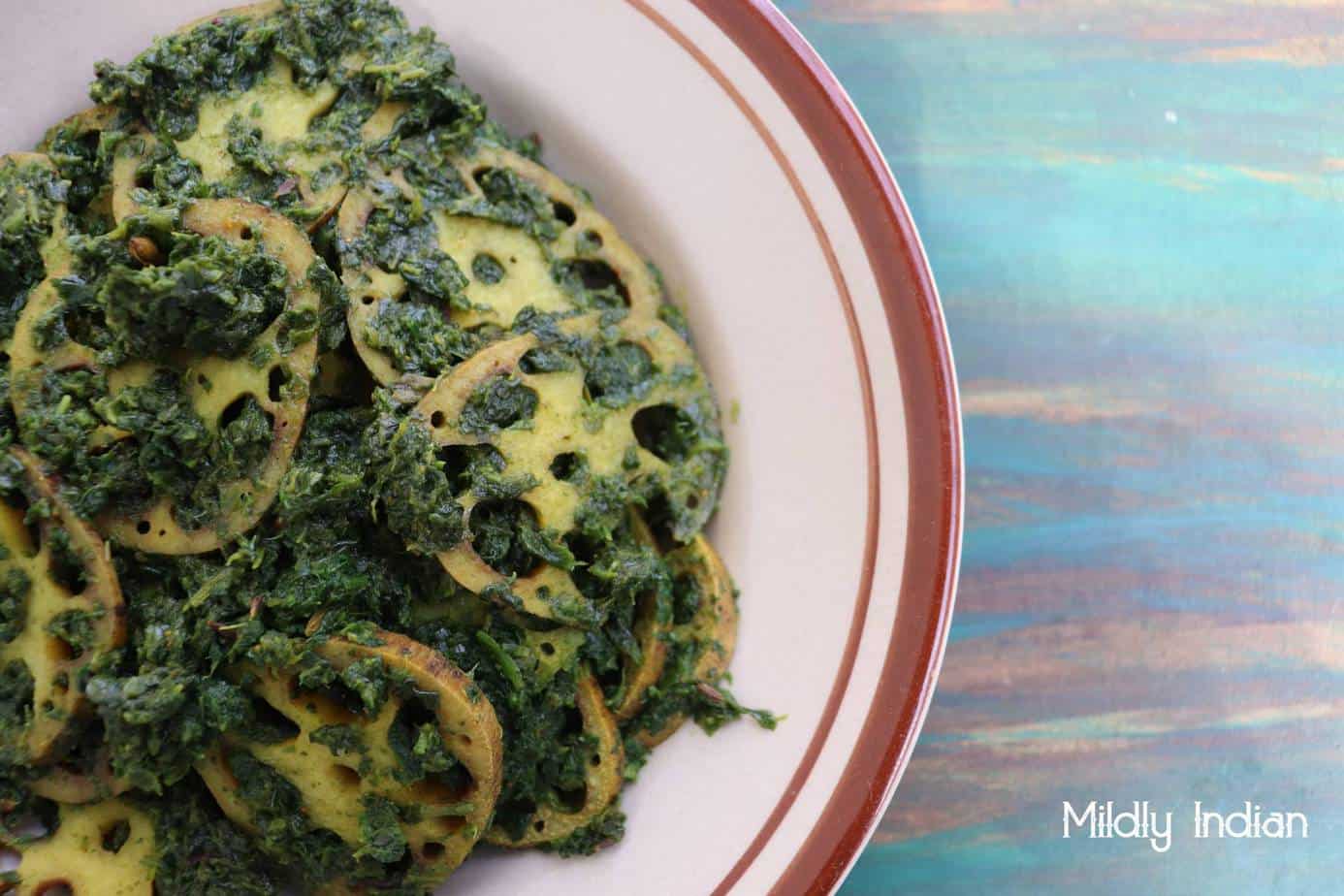 spinach and lotus root curry