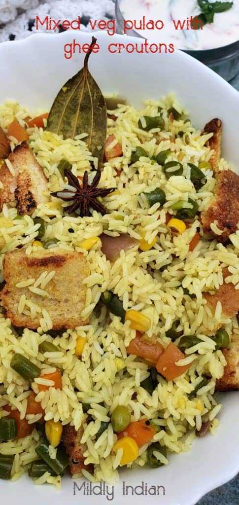 mixed vegetable pulao in indian cooking