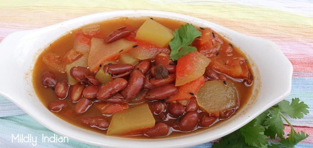 curry with rajma and melon