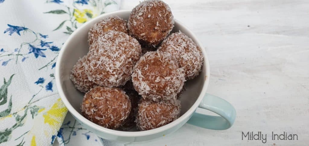 snack balls made with cocoa nibs