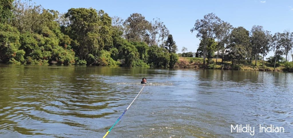 Water sports at the river