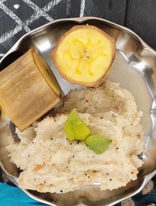 steamed plantain banana with upma