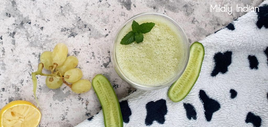 hydraeting smoothie with cucumber and green grape