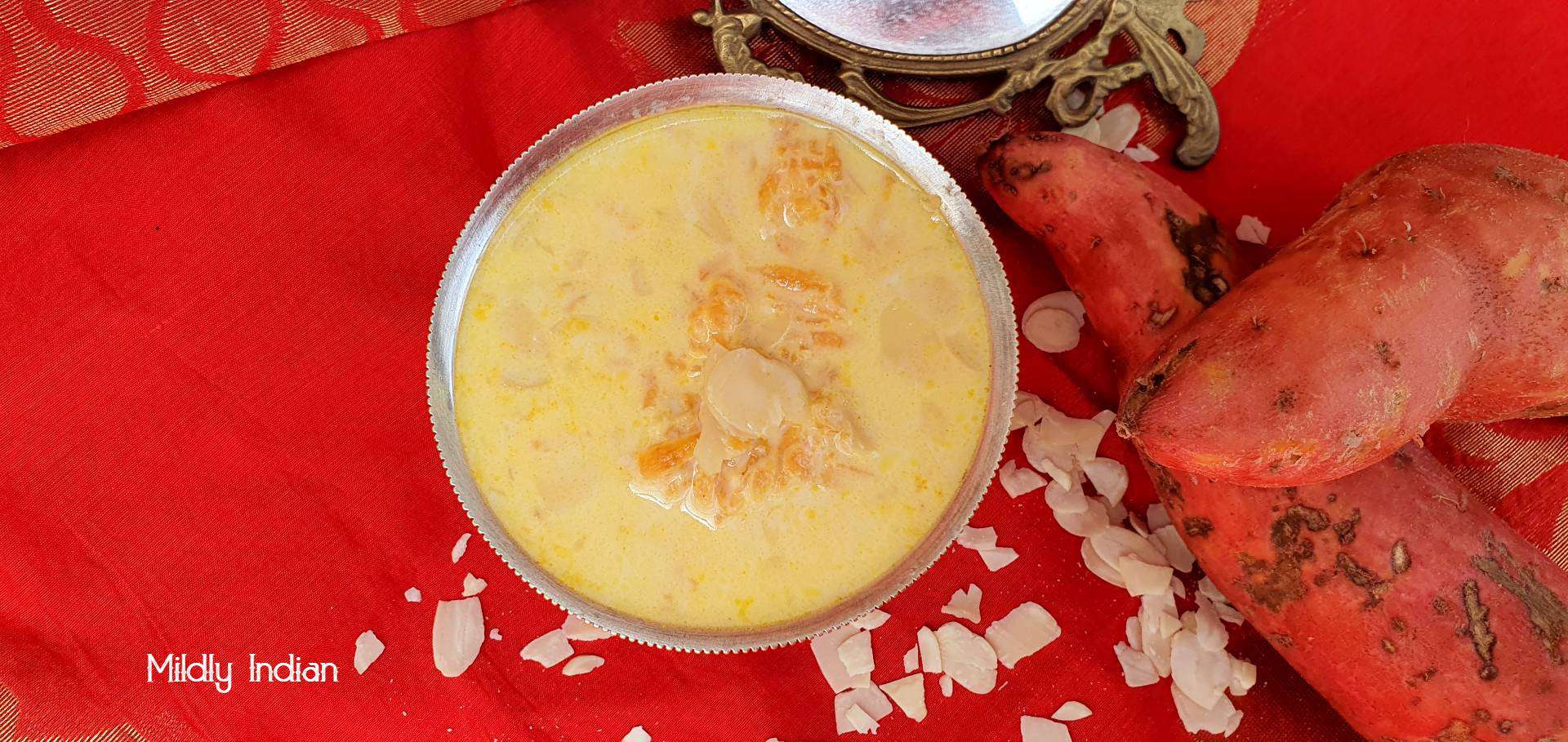 Shakarkandi ki kheer Sweet potato kheer Mildly Indian