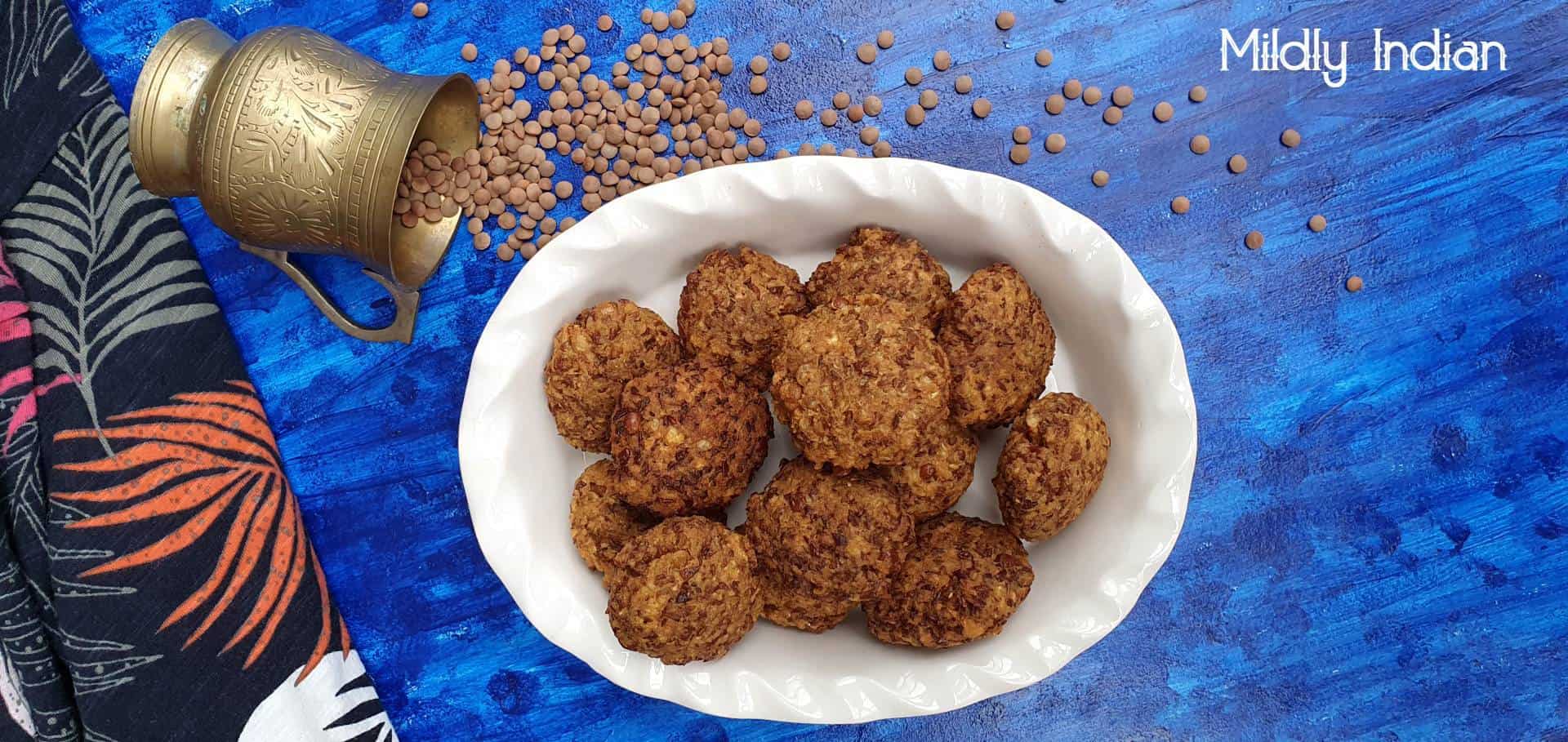 masoor vadai with brown lentils