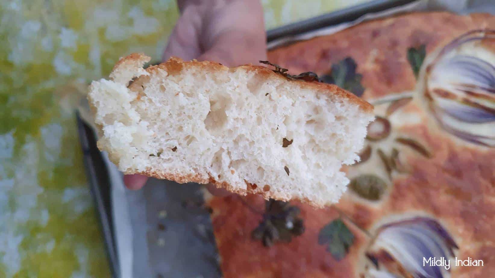 A slice of focaccia