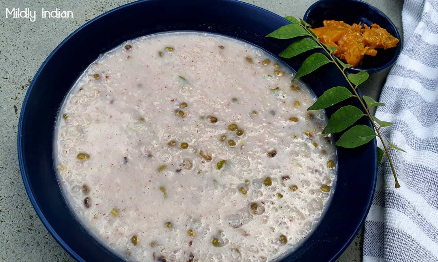 green gram and rice soup - payaru kanji