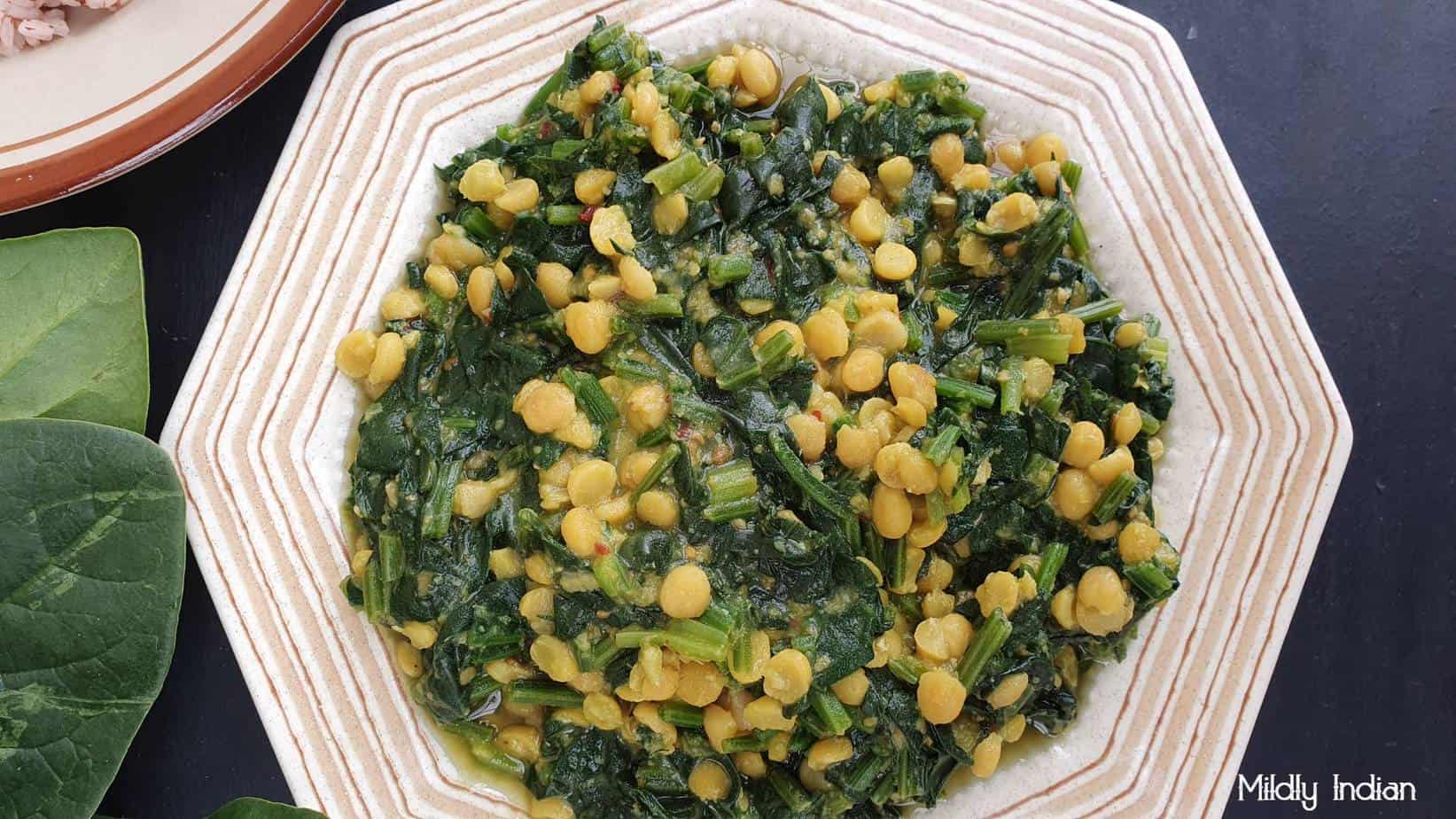 split peas dhal with spinach.
