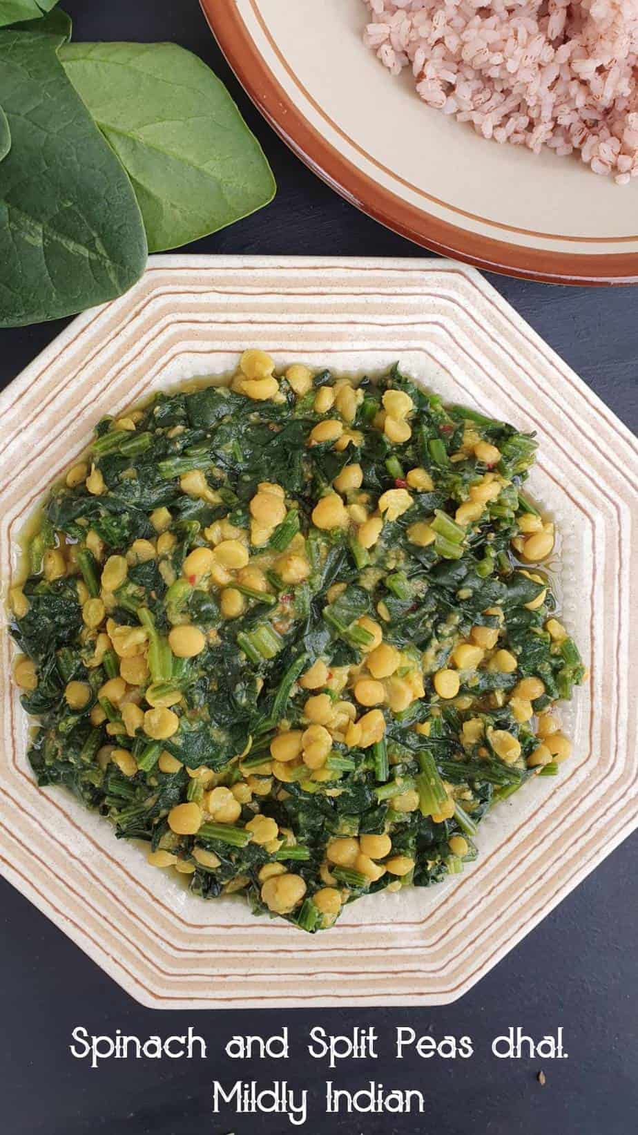 Spinach and split peas dhal Mildly Indian