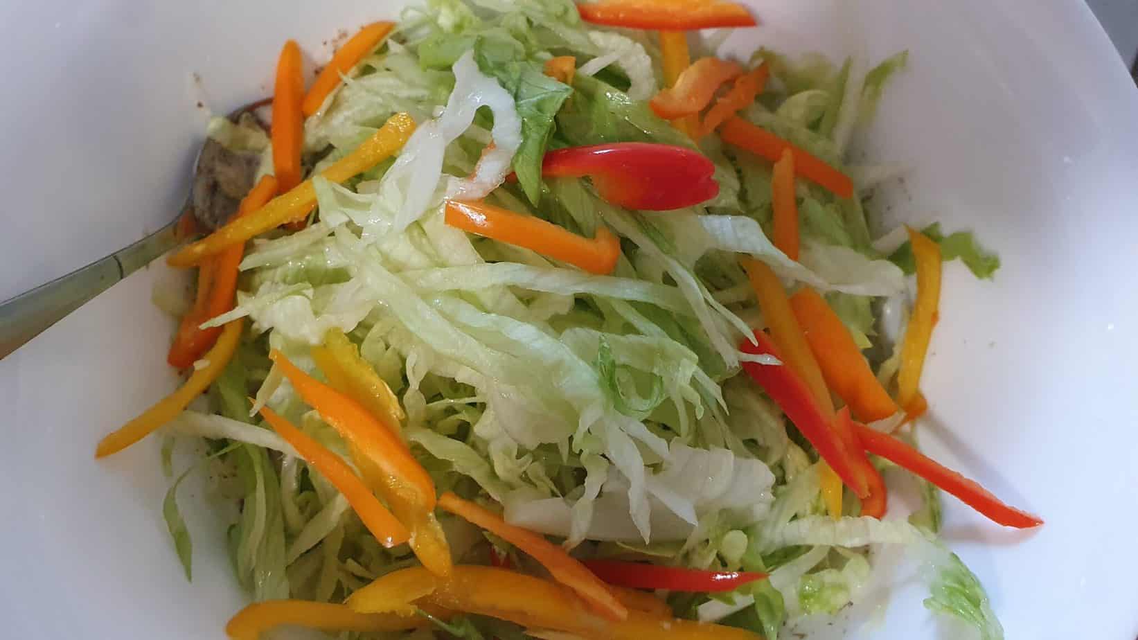 Shredded lettuce salad Mildly Indian