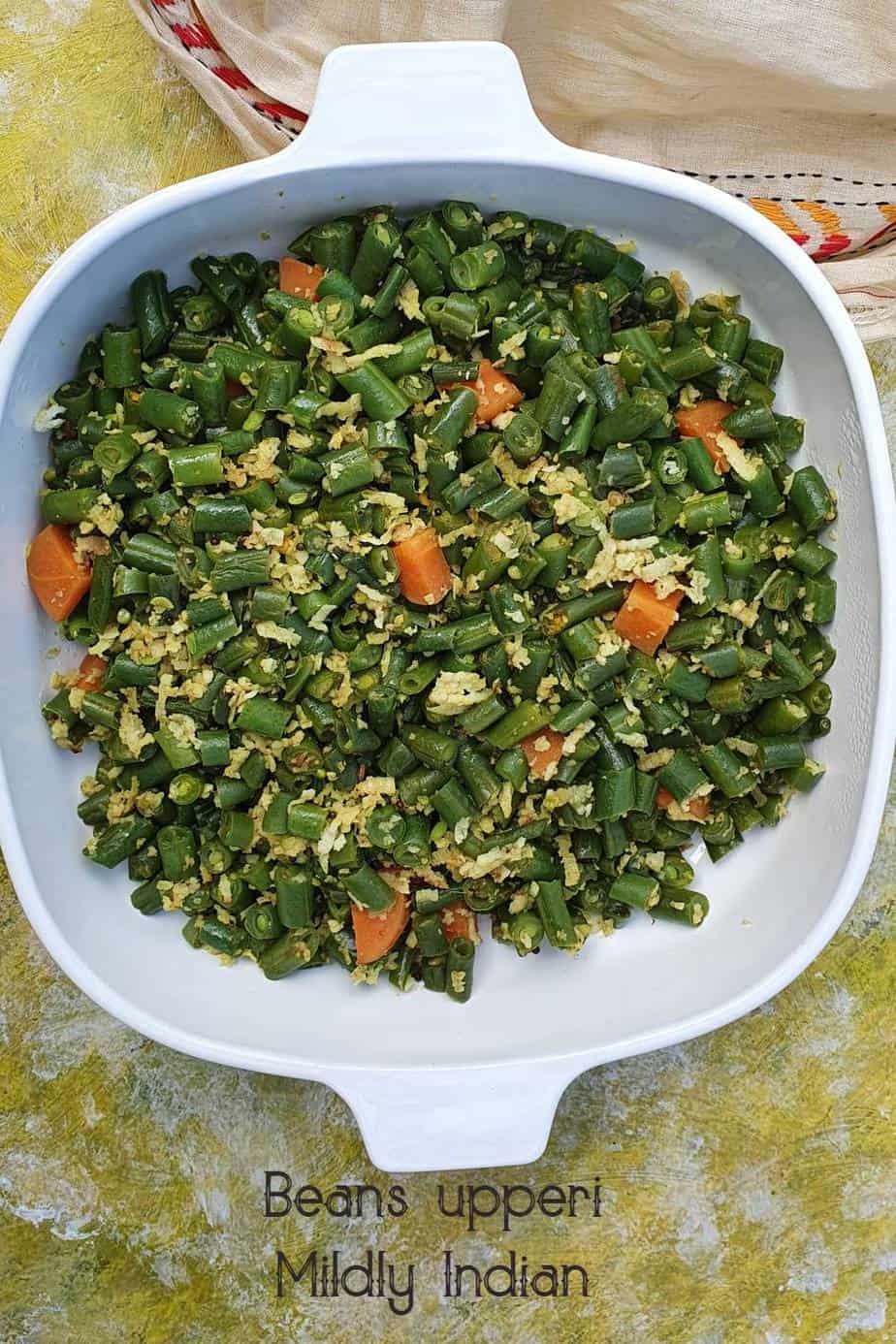 Beans upperi green beans stirfry. Mildly Indian