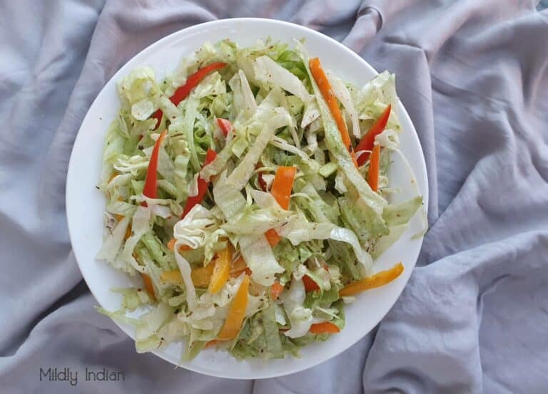 Shredded lettuce salad Mildly Indian