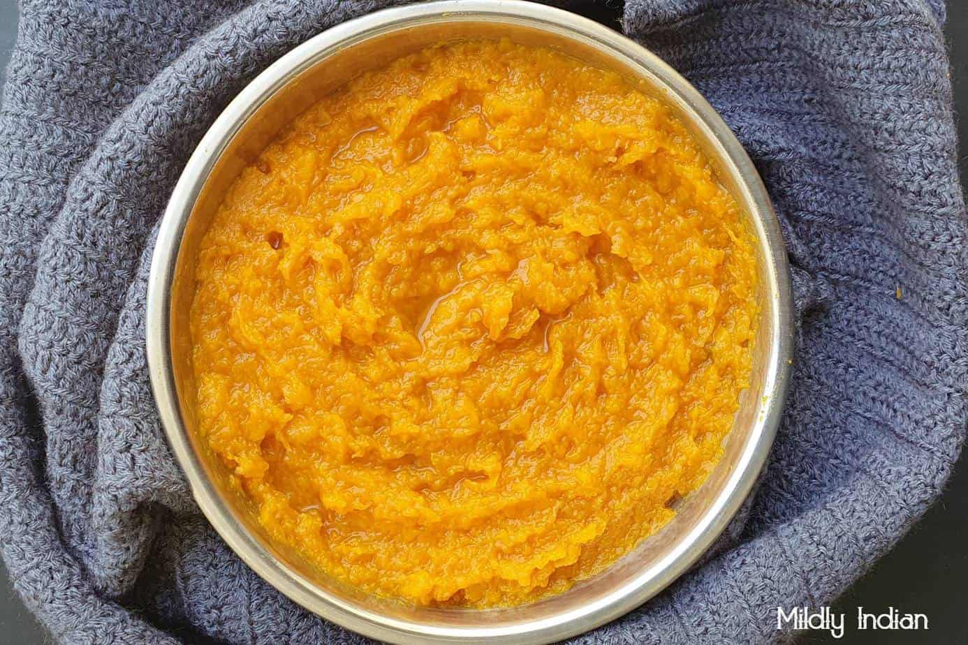 pumpkin puree to pumpkin mash