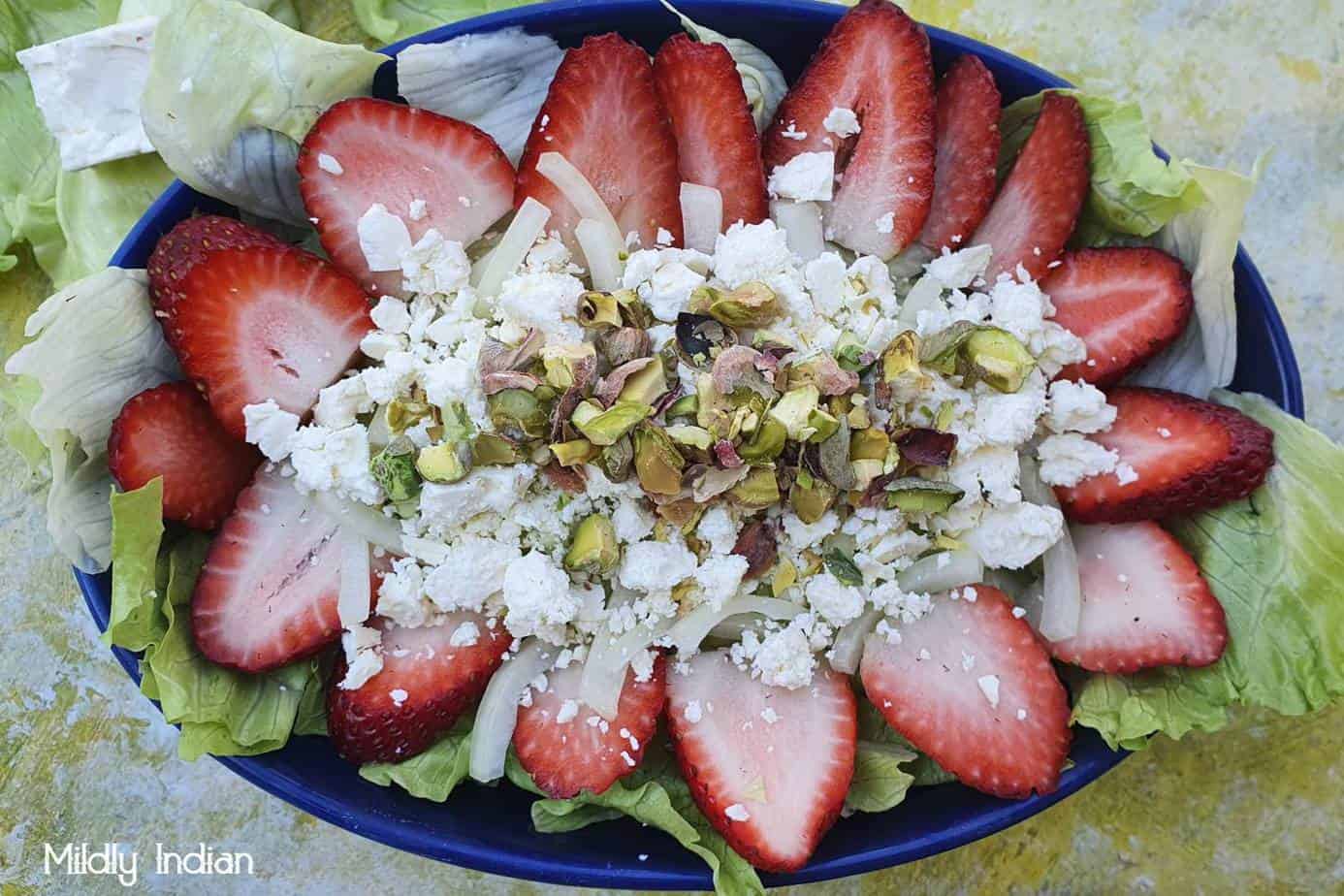 lettuce strawberry salad, basic balsamic vinaigrette.