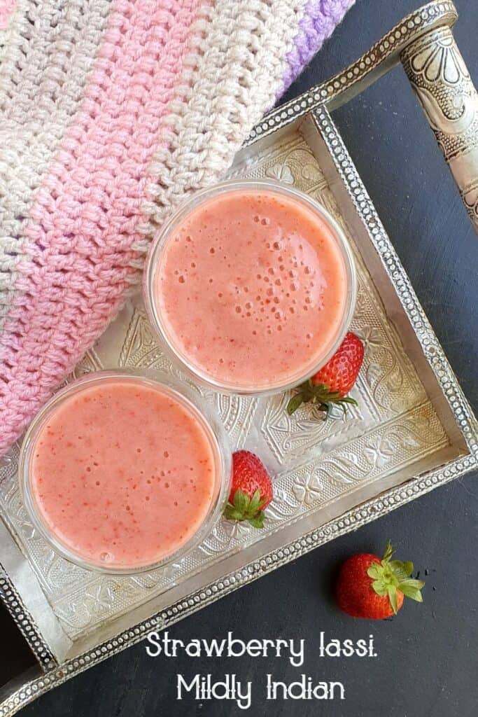 Vegan strawberry lassi