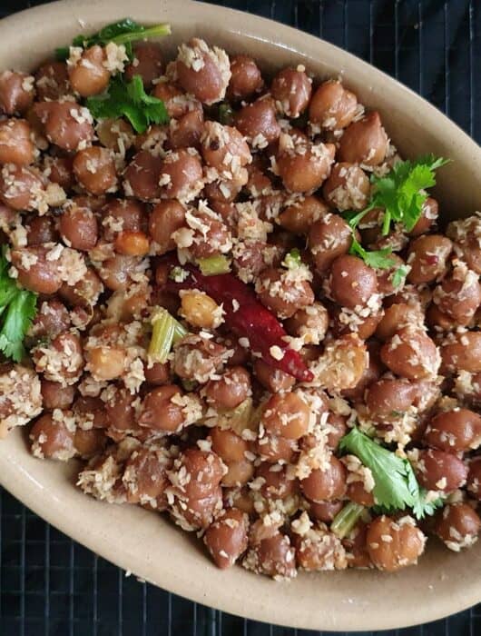 stirfried chickpeas, kondakadali sundal