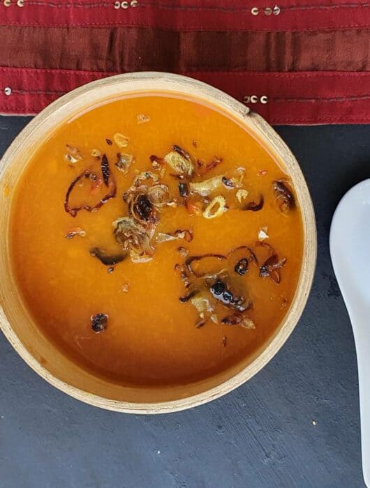 Butternut squash soup with teff