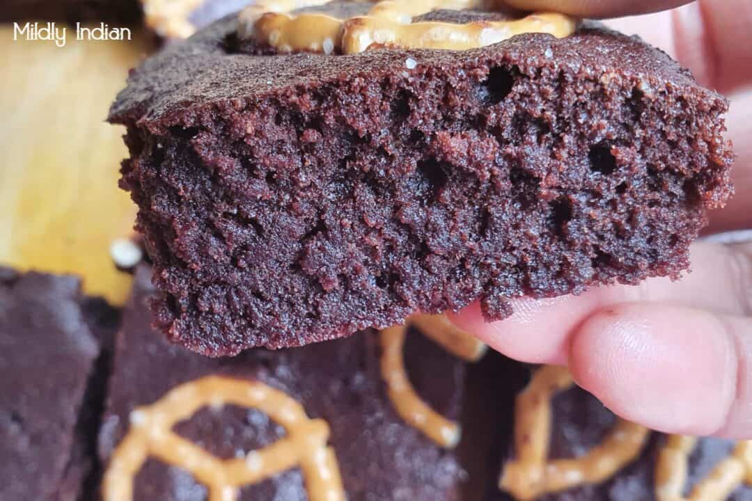 Almond flour brownies with pretzels Mildly Indian