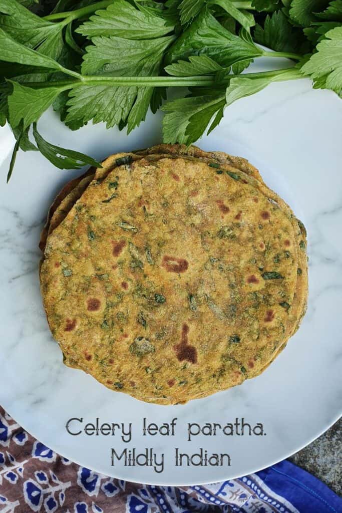 Dal paratha with celery