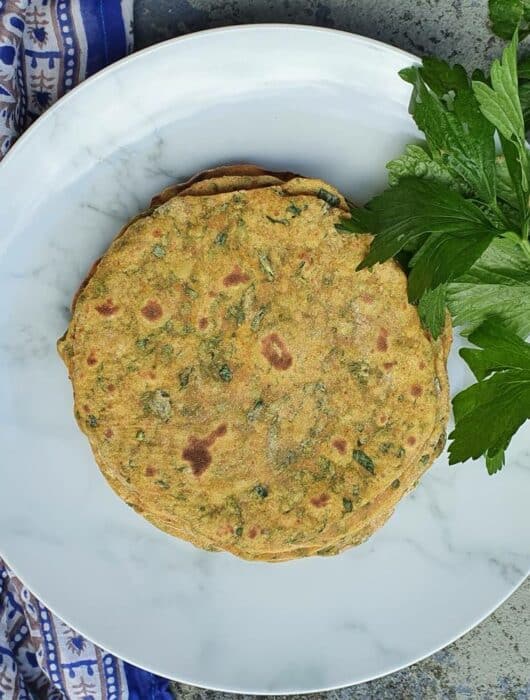 Celery leaf paratha, dal paratha