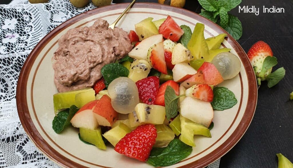 summer fruit salalad with honey mint dressing.