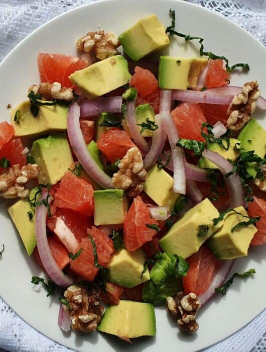 grapefruit salad avocado and walnut