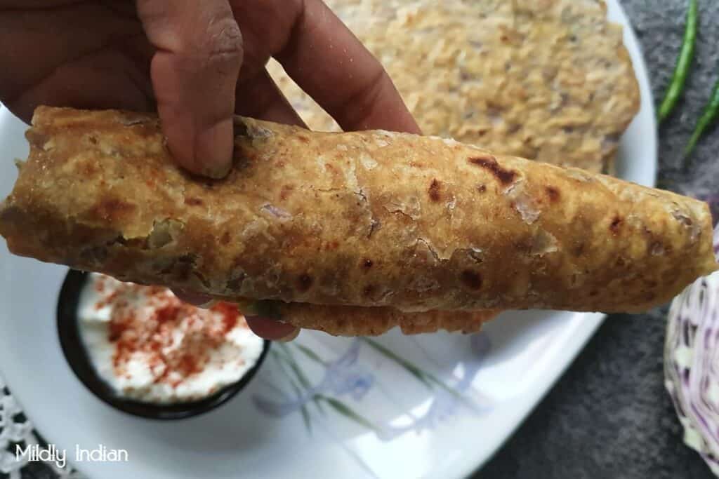 cabbage paratha with chickpea flour