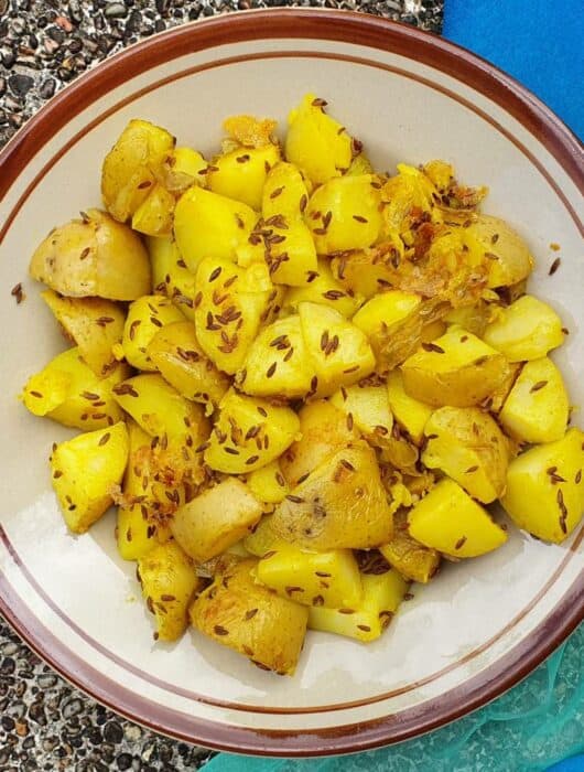 jeera aloo , cumin potatoes