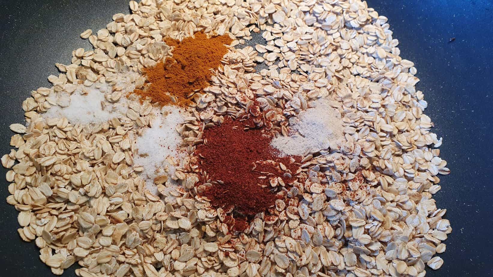 Namkeen oats papad chevdo oats and lentil cracker trail mix Mildly