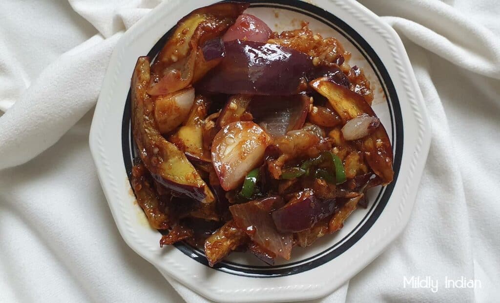 Wambatu moju Srilankan brinjal pickle Mildly Indian