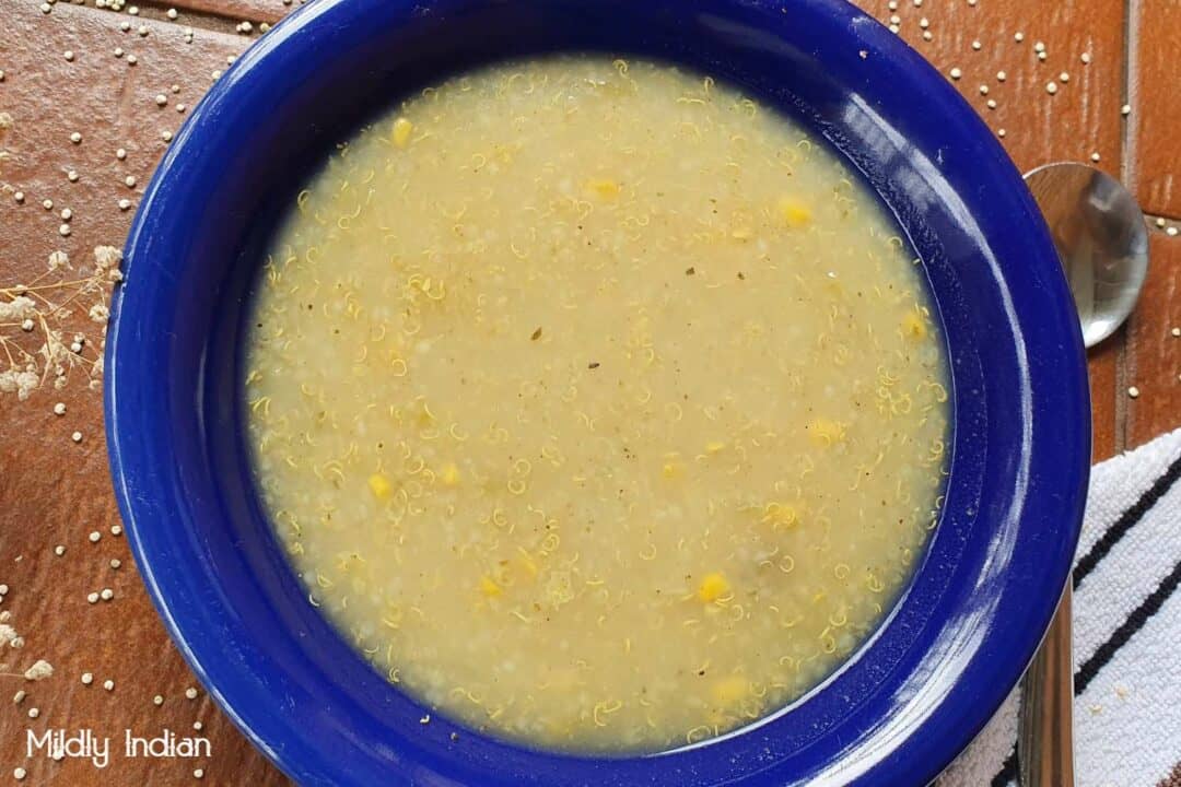 Instant pot corn quinoa soup Mildly Indian