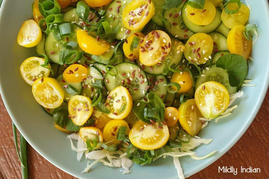 yellow tomato salad.